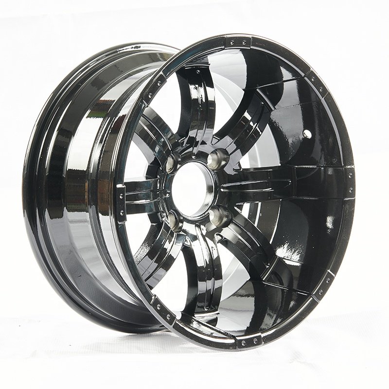 14 Inches Golf Cart Tire and Wheel Combo 23x10-14 All Terrain Tires 14"x7" Moto Machined Black Aluminum Wheel