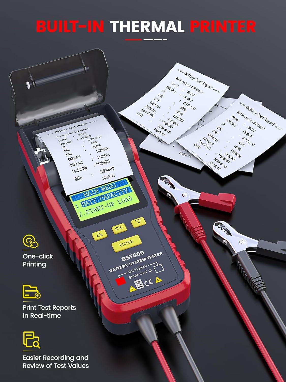 Ancel BST500 12V 24V Battery Tester Car Heavy Duty Truck SUV ATV RV Analyzer 99% Accuracy Cranking Tool Diagnostic Tools