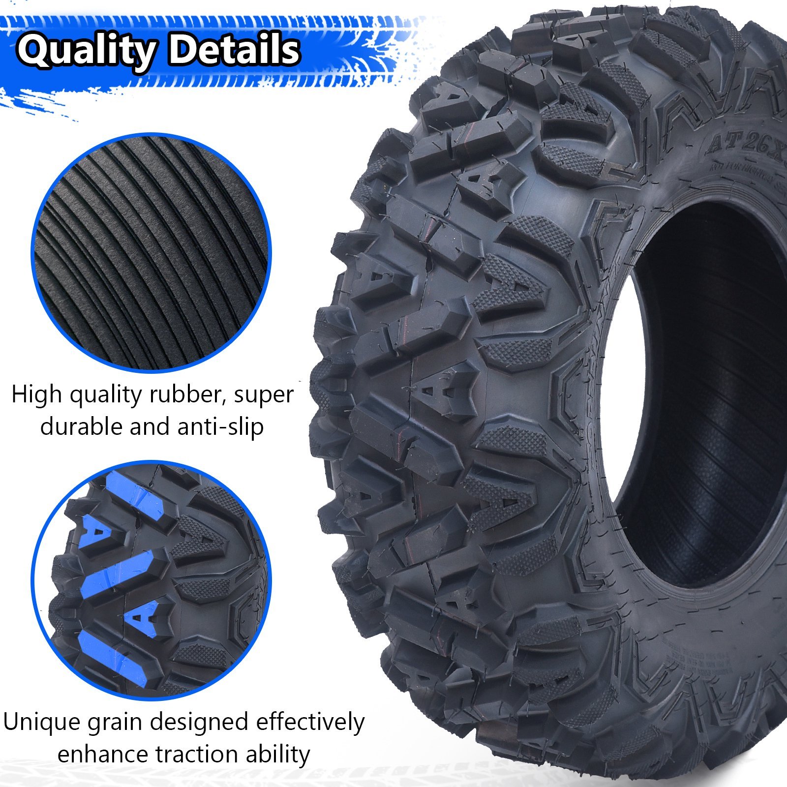 26x9-14 ATV Tires 26x11-14 All Terrain Tubeless 26/9 R14 ATV UTV Trail Sand Mud Off-Road Tires