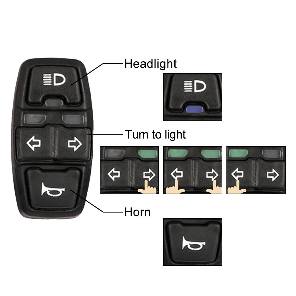 Electric Bicycle 12v-120v WuXing DK336 Switch Scooter Motorcycle Atv Horn Button Turn Signal Handlebar Controller Switch