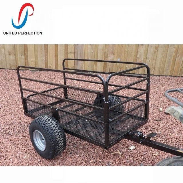 Best Price Heavy Load ATV Mesh Trailer Small Utility Farm Dump With Foldable Sides Low MOQ Steel ATV Trailer