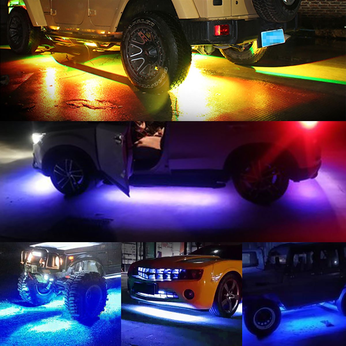Bright Multilcolor Waterproof IP68 12V 24 Led Car LED Control Music Mode RGB LED Rock Lights for Off Road Truck UTV ATV Boat