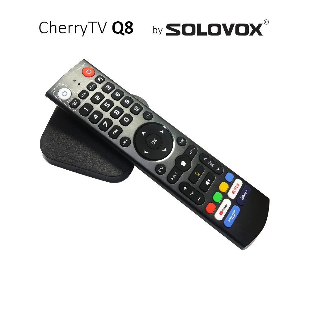Q8 CherryTV ATV Android 11 High Performance Live TV Box 4G 32G by SOLOVOX MIMO WiFi BT5 DRM Widevine L1 S905Y4 Cherry Player
