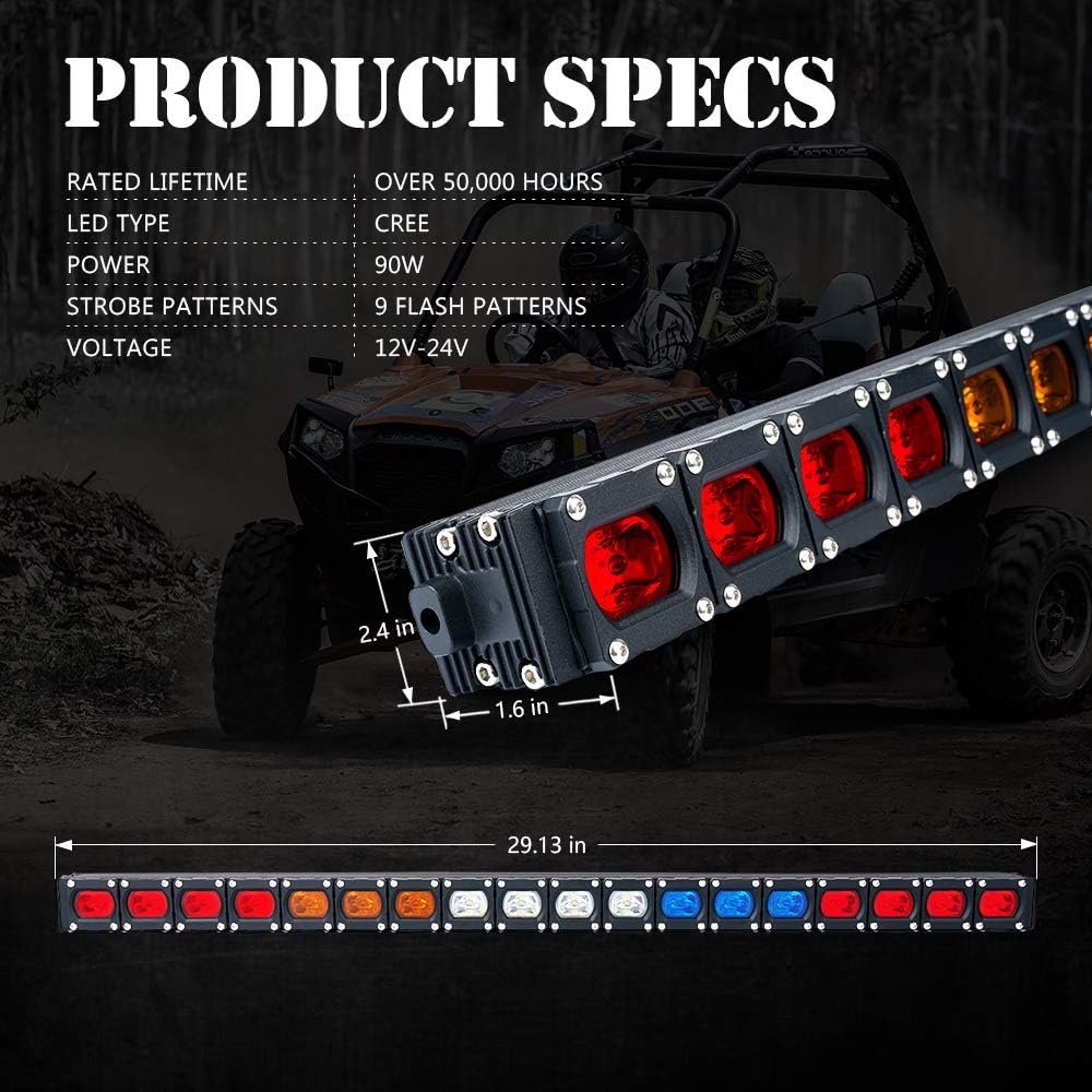 ATV UTV LED Chasing Light Bar With Turning Break Reverse Light Function Chase Tail Light Bar for Offroad Truck Pickup Cam Am