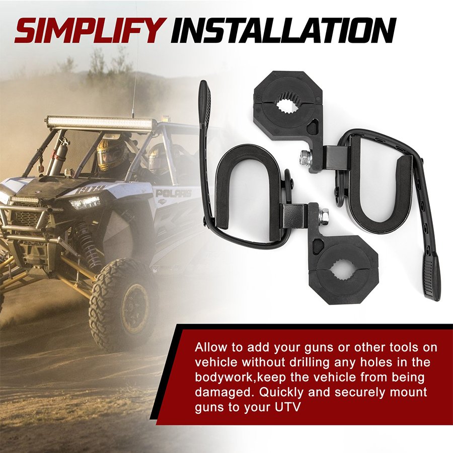 High Quality 1.75" 2 Inch Adjustable Universal ATV UTV Gun Holder Mount Rack
