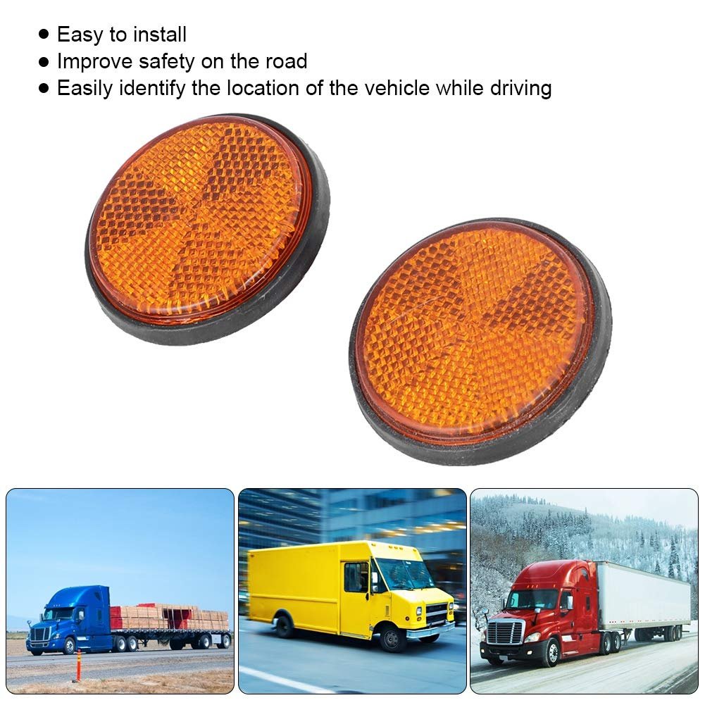Orange Round Reflector Round Reflector Universal Motorcycle Bike Red Reflector