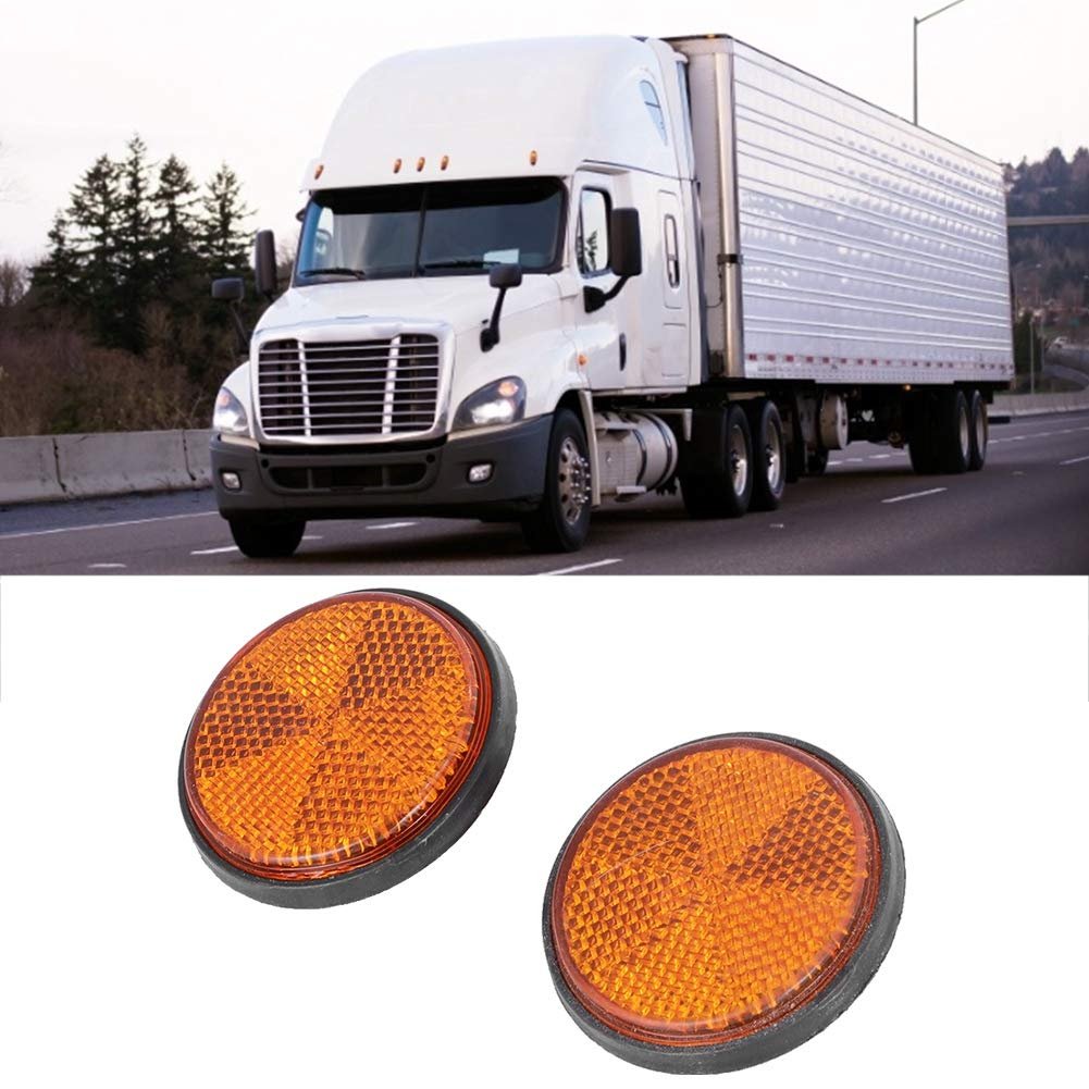 Orange Round Reflector Round Reflector Universal Motorcycle Bike Red Reflector
