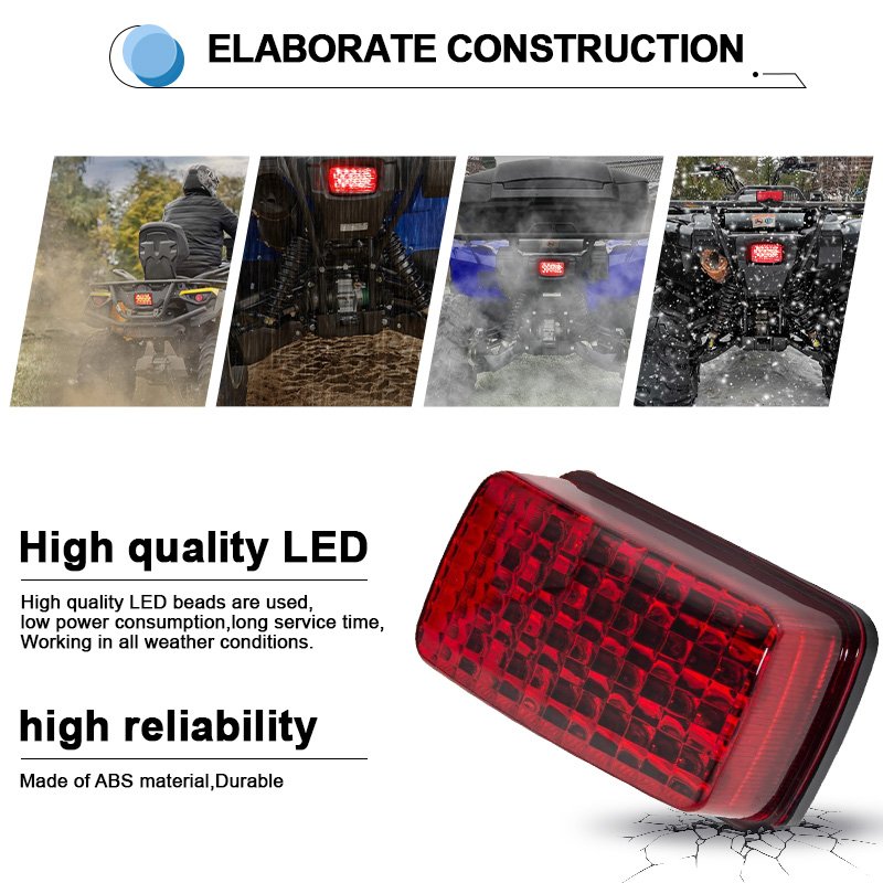 Hot Sale Red Lens LED Brake Tail Light for Yamaha Viking Bruin Wolverine 350 660 450 UTV ATV