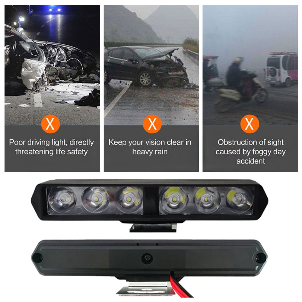 12V Motorcycle LED Driving Fog Light 6000K 6500K 1800LM LED Light Bar IP67 12W for Motorcycle ATV Truck 4X4 Trailer SUV