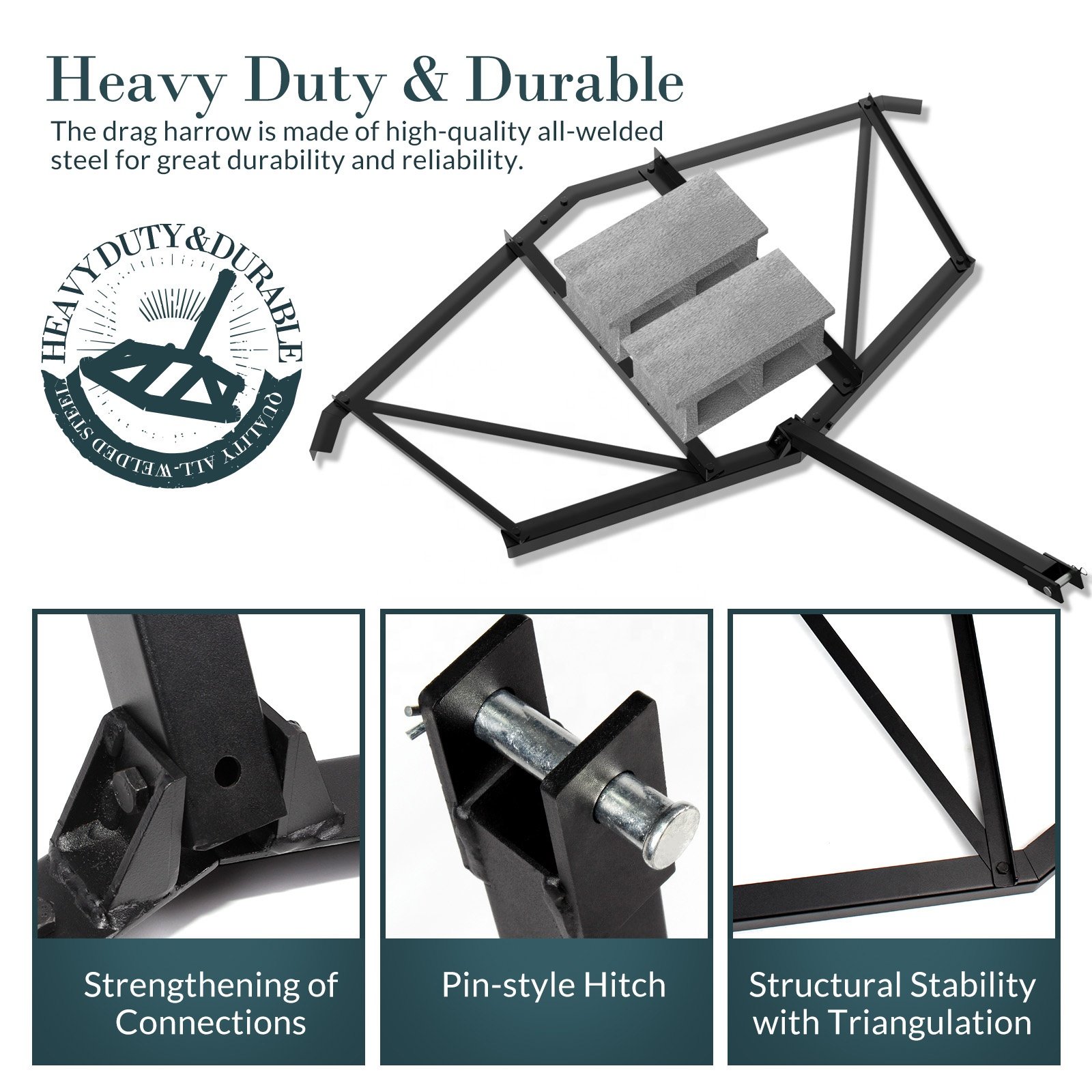 Pin-style Hitch Tractor With Cutting Attachment Tractor Front Blade Attachment Used Atv Disc Harrow