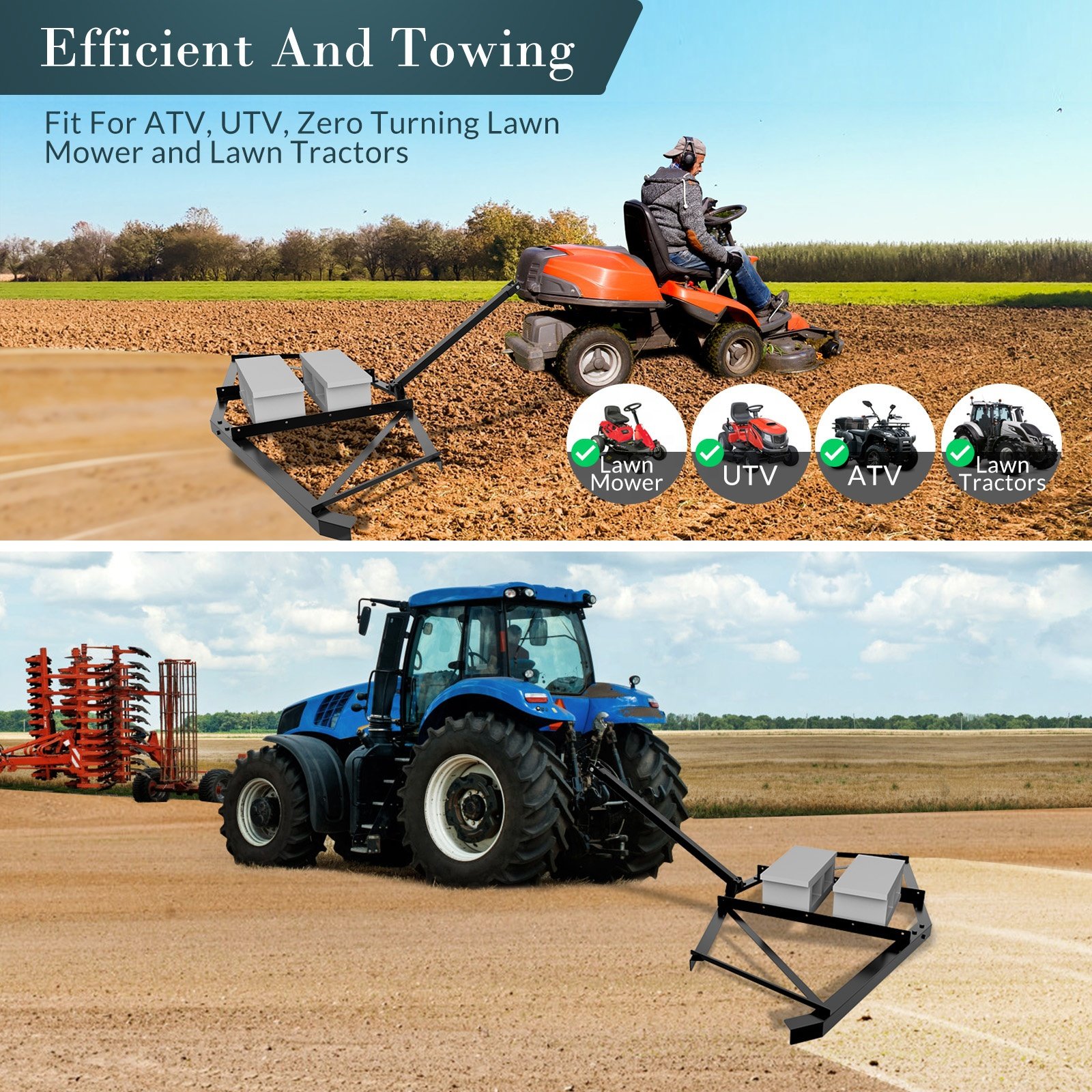 Pin-style Hitch Tractor With Cutting Attachment Tractor Front Blade Attachment Used Atv Disc Harrow