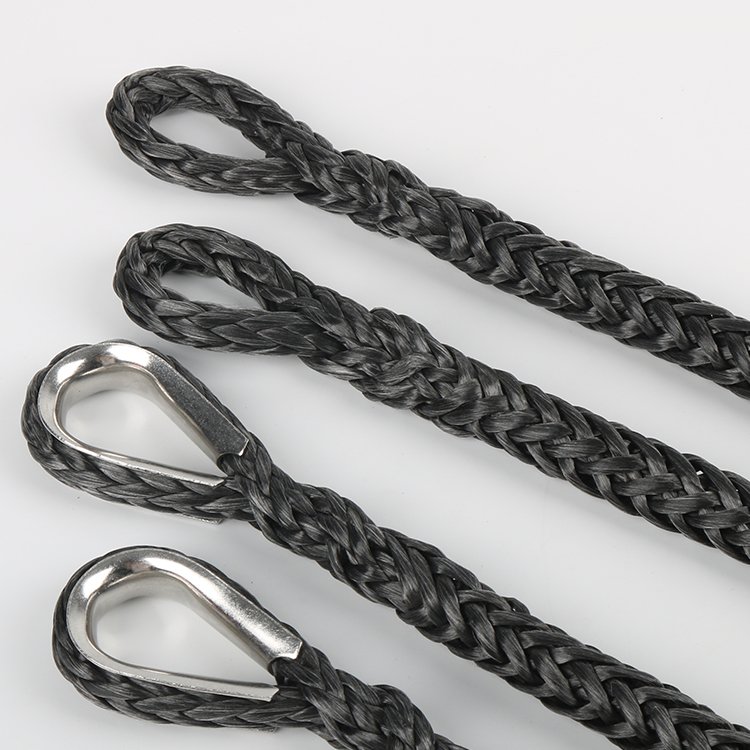 10mm 12mm Dyneema/UHMWPE Fiber Braided Synthetic Winch Rope for 12V ATV UTV Pulling Towing