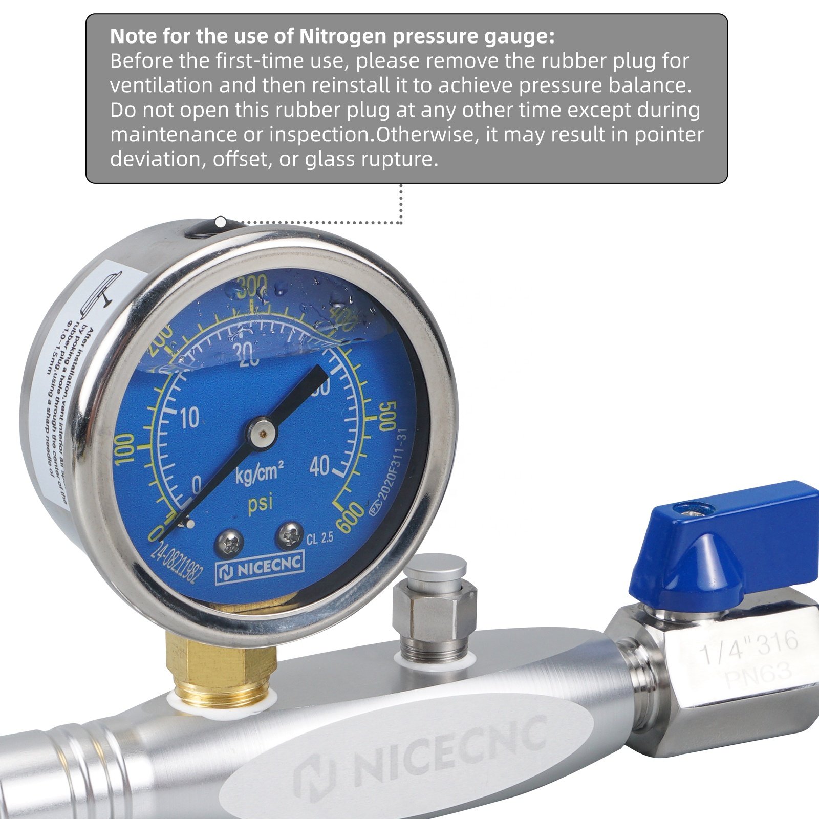 NiceCNC 3500PSI Dual Hose Nitrogen Fill Tool Kit for Nitrogen Shock With Schrader Valve Motorcycle Powersports