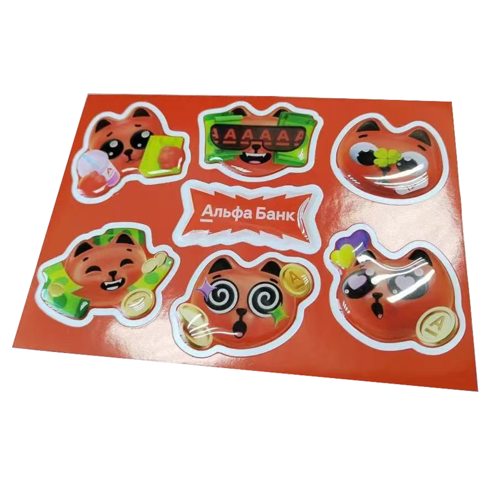Wholesale Phone Stand Decoration Stickers Custom 3D Epoxy Stickers Smooth Touch Decal Funny Designs Phone Case Back Stickers