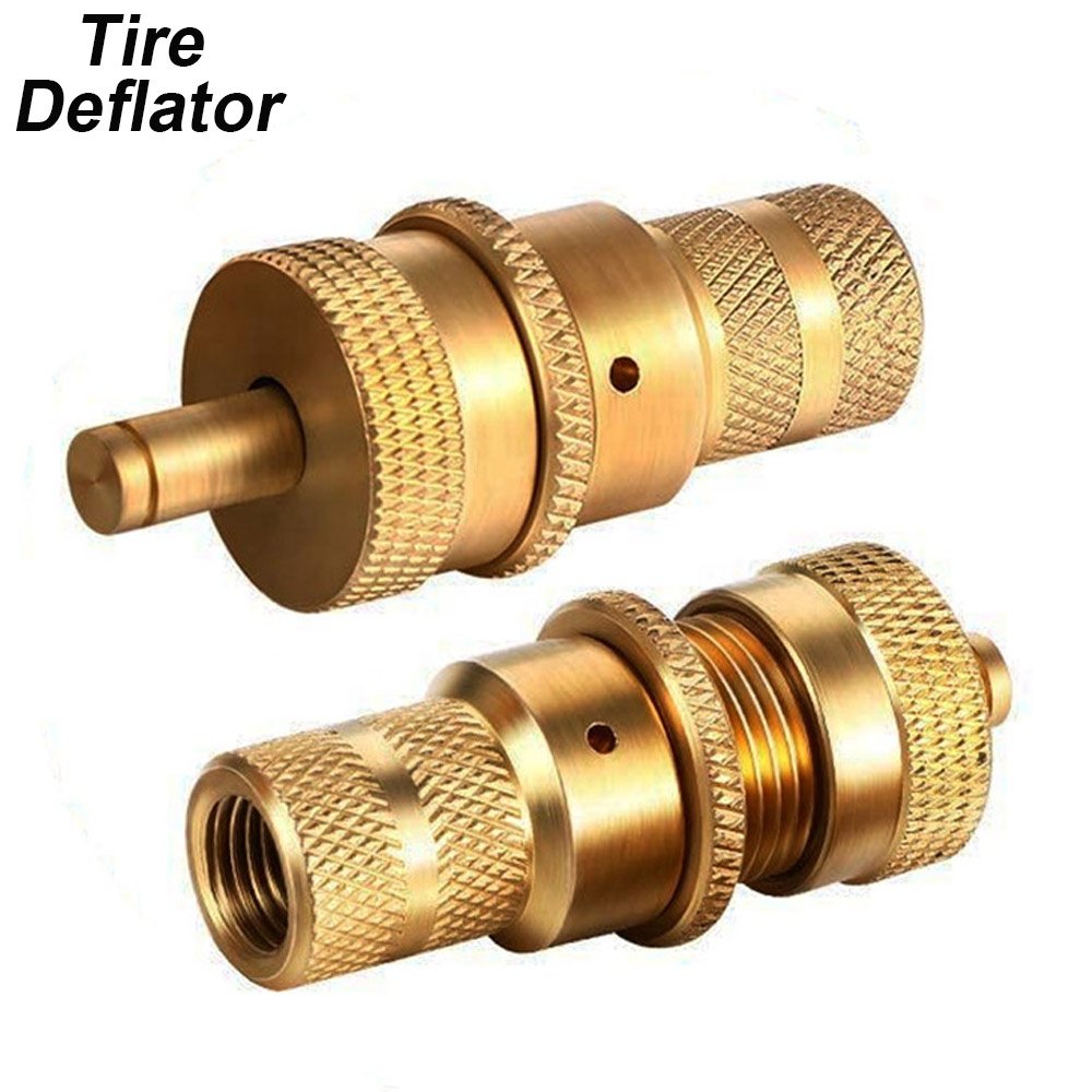 Offroad Tire Deflator Brass Air Down Tyre Deflators Accessories Universal for Car Truck Motorcycle and ATV Tires