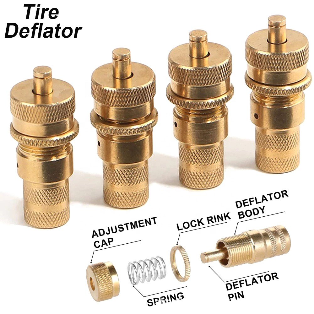 Offroad Tire Deflator Brass Air Down Tyre Deflators Accessories Universal for Car Truck Motorcycle and ATV Tires