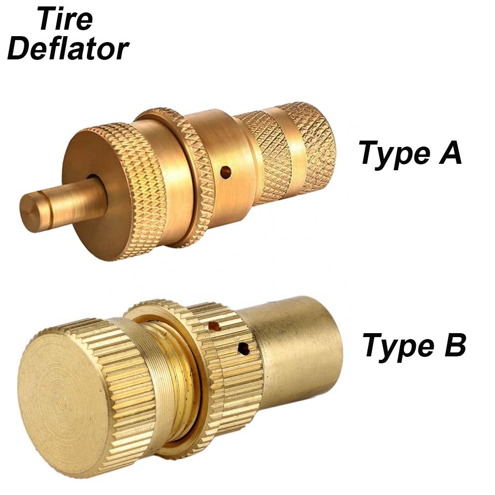 Offroad Tire Deflator Brass Air Down Tyre Deflators Accessories Universal for Car Truck Motorcycle and ATV Tires
