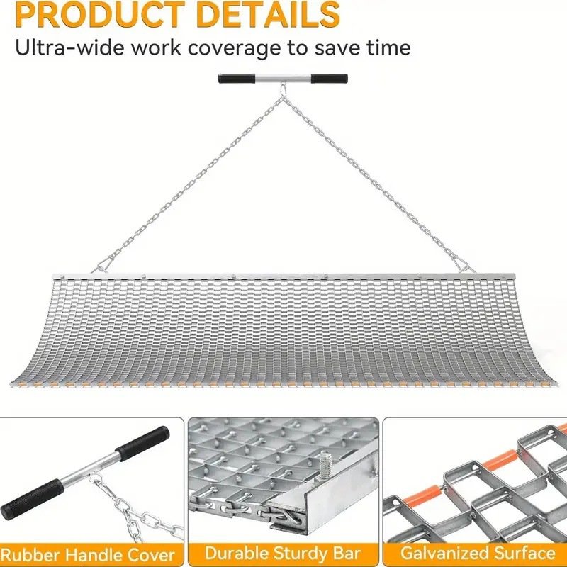 Heavy Duty 3x3ft/6x3ft Stainless Steel Drag Mat ATV/UTV Hand Drag Pad for Tractors New or Used