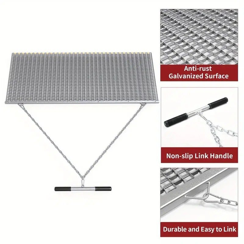 Heavy Duty 3x3ft/6x3ft Stainless Steel Drag Mat ATV/UTV Hand Drag Pad for Tractors New or Used