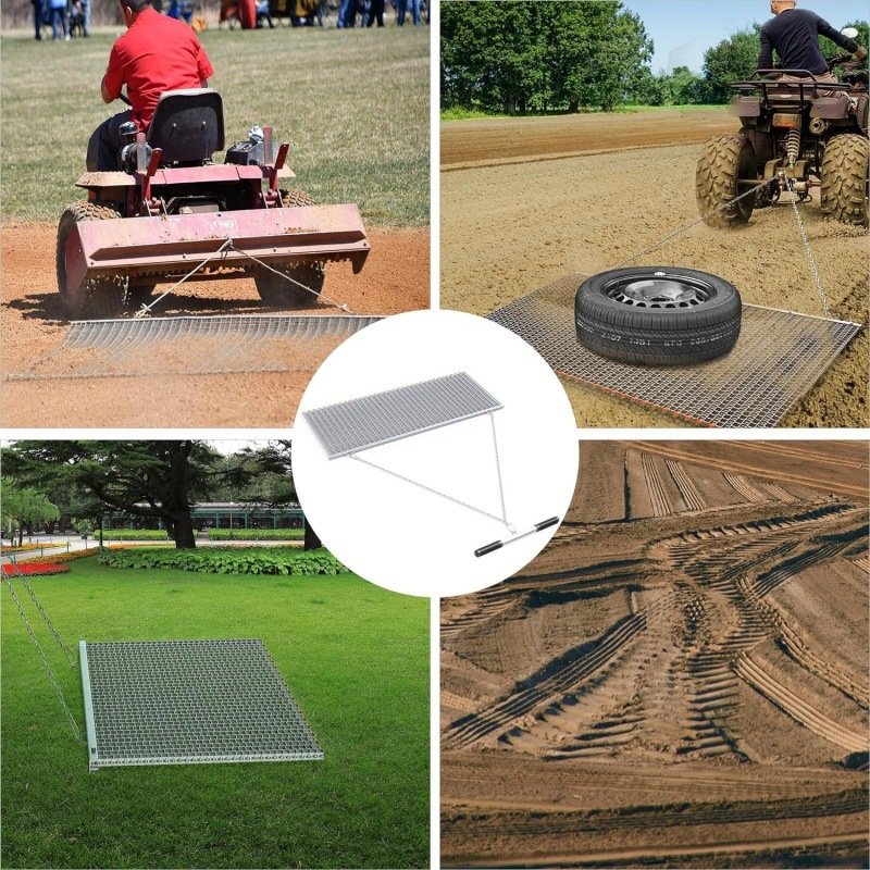 Heavy Duty 3x3ft/6x3ft Stainless Steel Drag Mat ATV/UTV Hand Drag Pad for Tractors New or Used