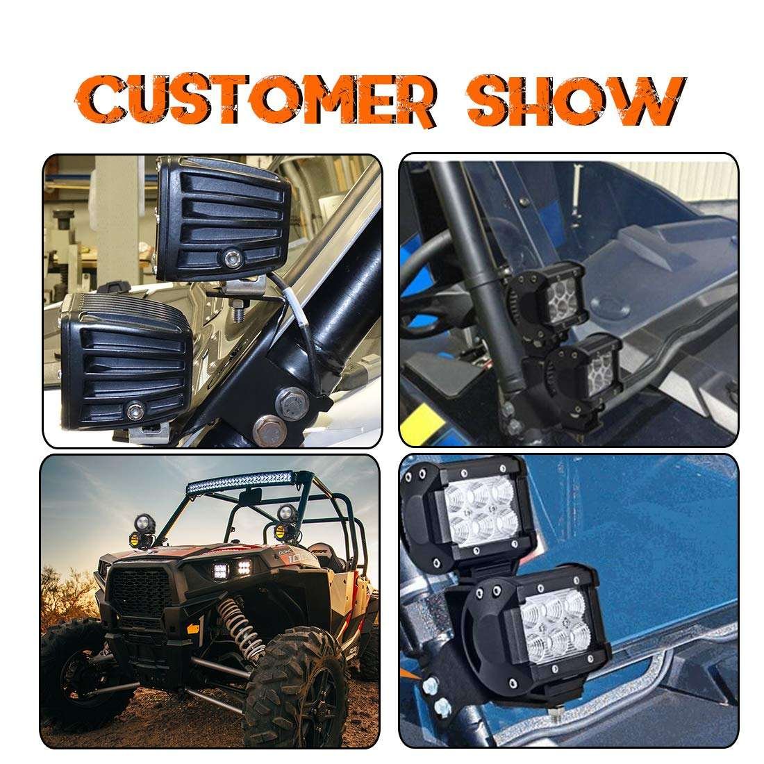 NEWWIND 2PCS Led Work Lamp Fog Pod Light Mounting Bracket A-Pillar Roll Bar for ATV UTV Polaris Polaris RZR XP 1000 901S Trucks