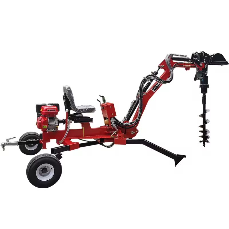 13.5hp 15hp Gasoline Engine Power Towable ATV Backhoe