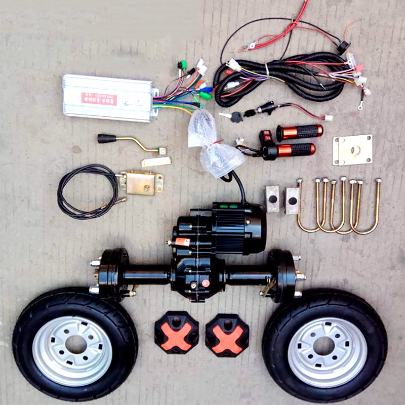 Electric Tricycle Four Wheel Car Utv Atv 800w 1200w 1500w 2000w Rear Axle Motor Electric Conversion Kit