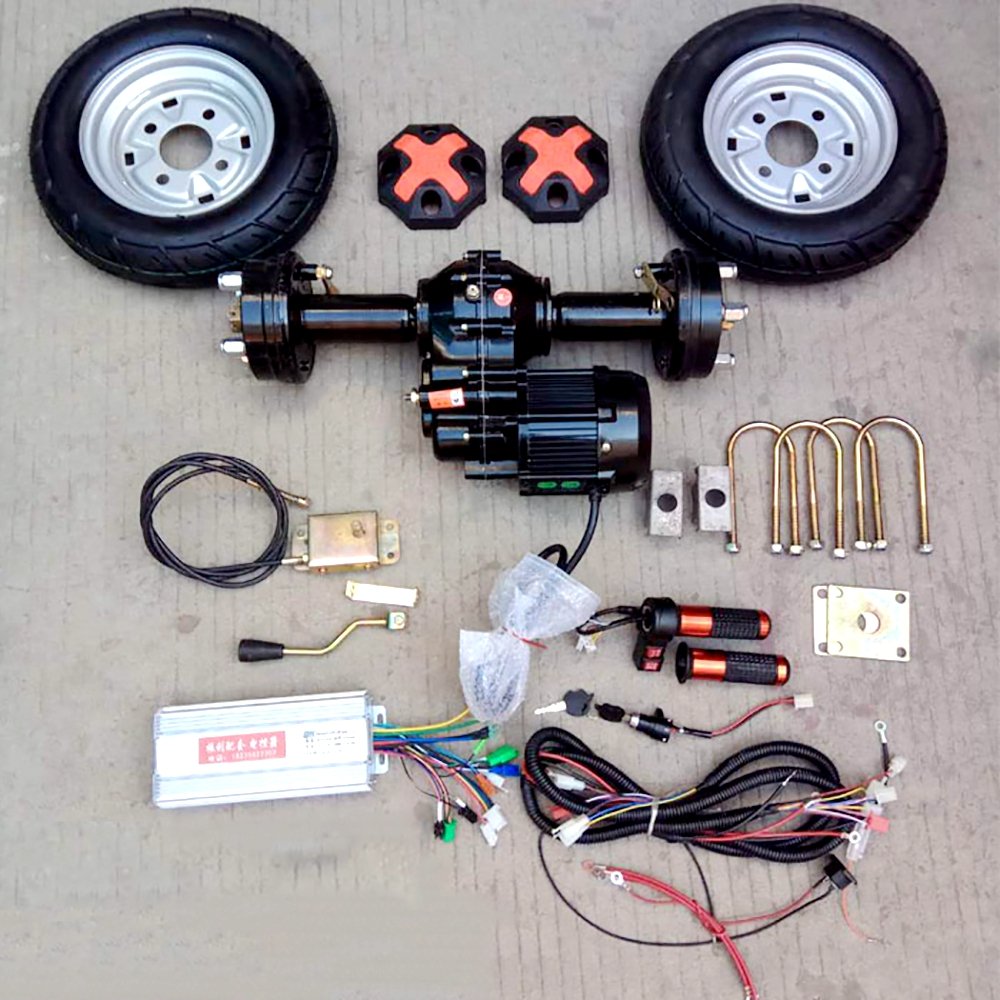 Electric Tricycle Four Wheel Car Utv Atv 800w 1200w 1500w 2000w Rear Axle Motor Electric Conversion Kit