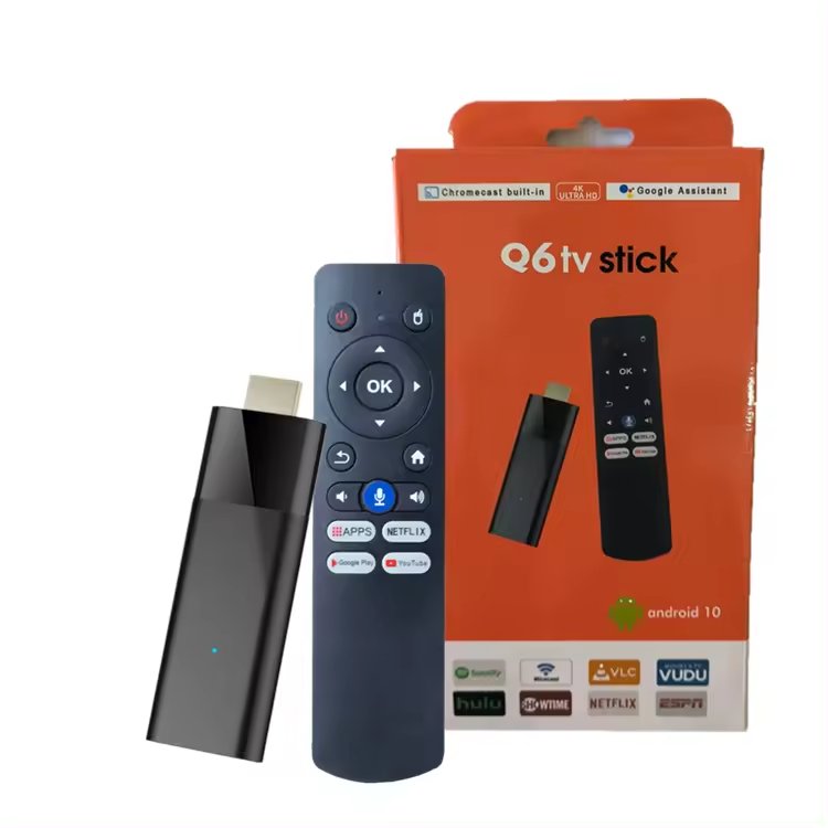 2024 Q6 H313 2GB RAM 16GB ROM Stick Tv 4k Best Android 10 Voice Remote Control Fire Tv Stick 4k Smart Tv Android Box Set-Top Box
