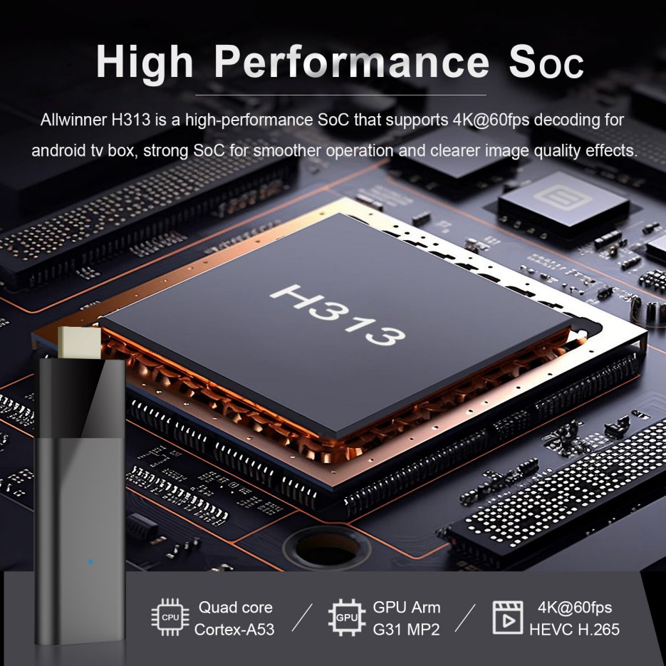 2024 Q6 H313 2GB RAM 16GB ROM Stick Tv 4k Best Android 10 Voice Remote Control Fire Tv Stick 4k Smart Tv Android Box Set-Top Box