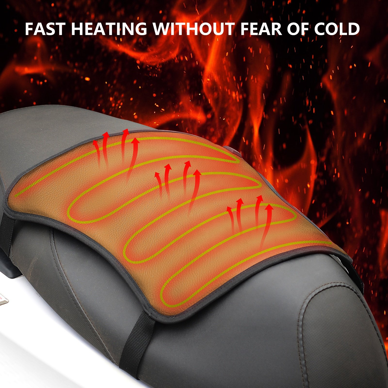 Waterproof ATV 12v Heated Seat Cushion Heater Control Switch Heated Seats for Motorcycle