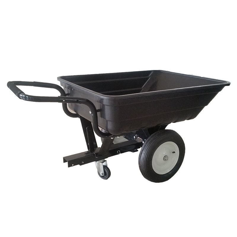 Black Color 200kg Heavy Duty Plastic ATV Dump Trailer Cart