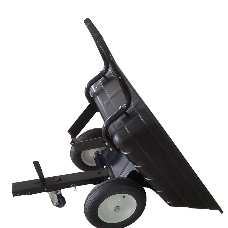 Black Color 200kg Heavy Duty Plastic ATV Dump Trailer Cart