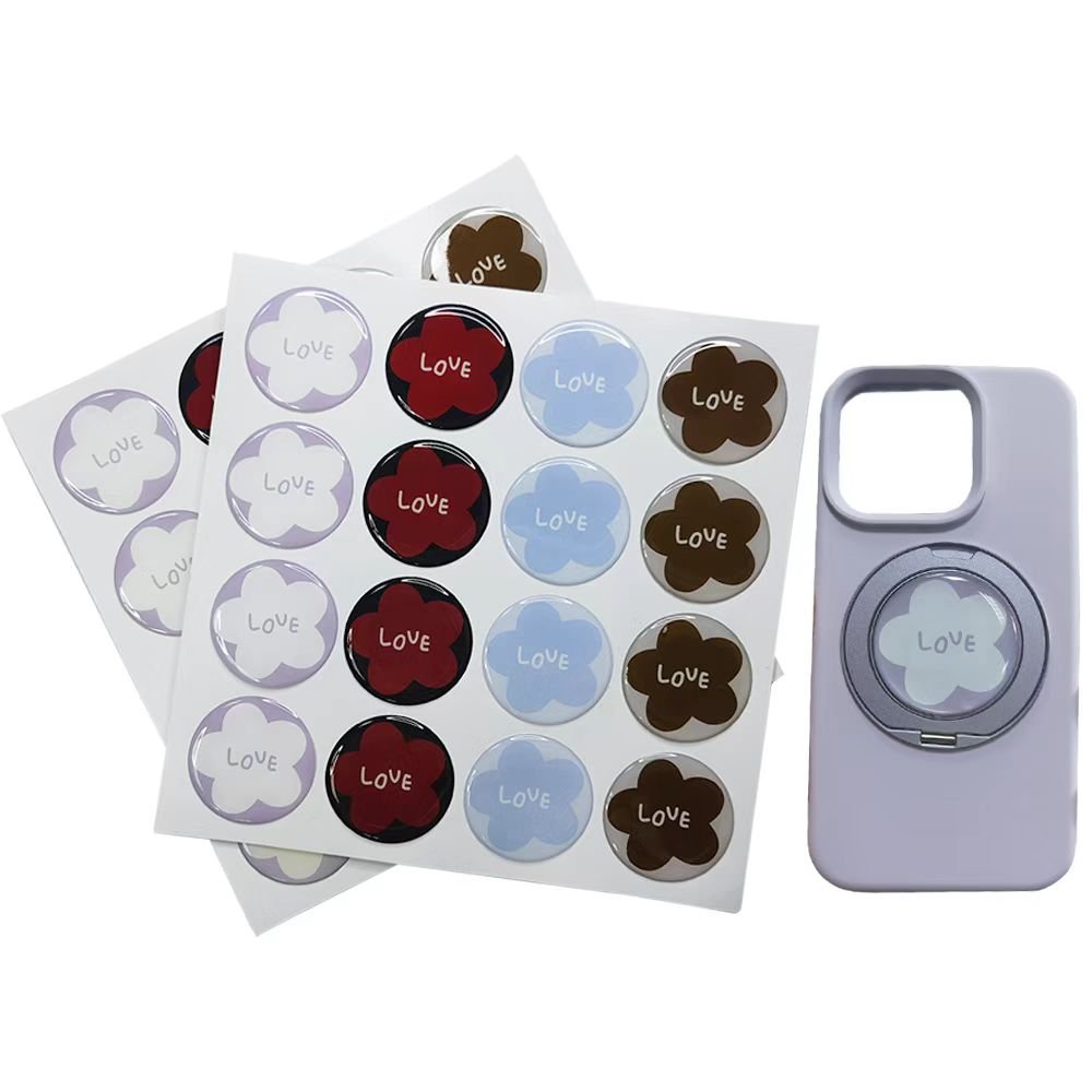Wholesale Phone Stand Decoration Stickers Custom 3D Epoxy Stickers Smooth Touch Decal Funny Designs Phone Case Back Stickers