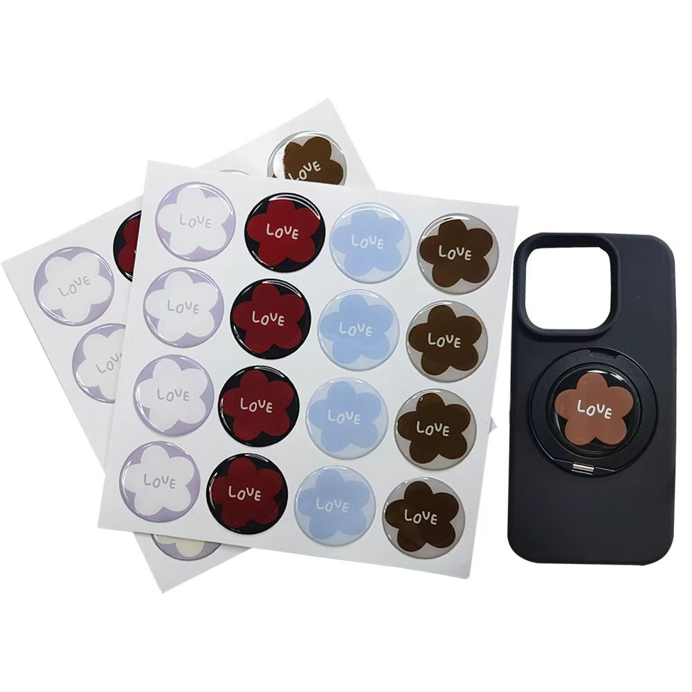 Wholesale Phone Stand Decoration Stickers Custom 3D Epoxy Stickers Smooth Touch Decal Funny Designs Phone Case Back Stickers