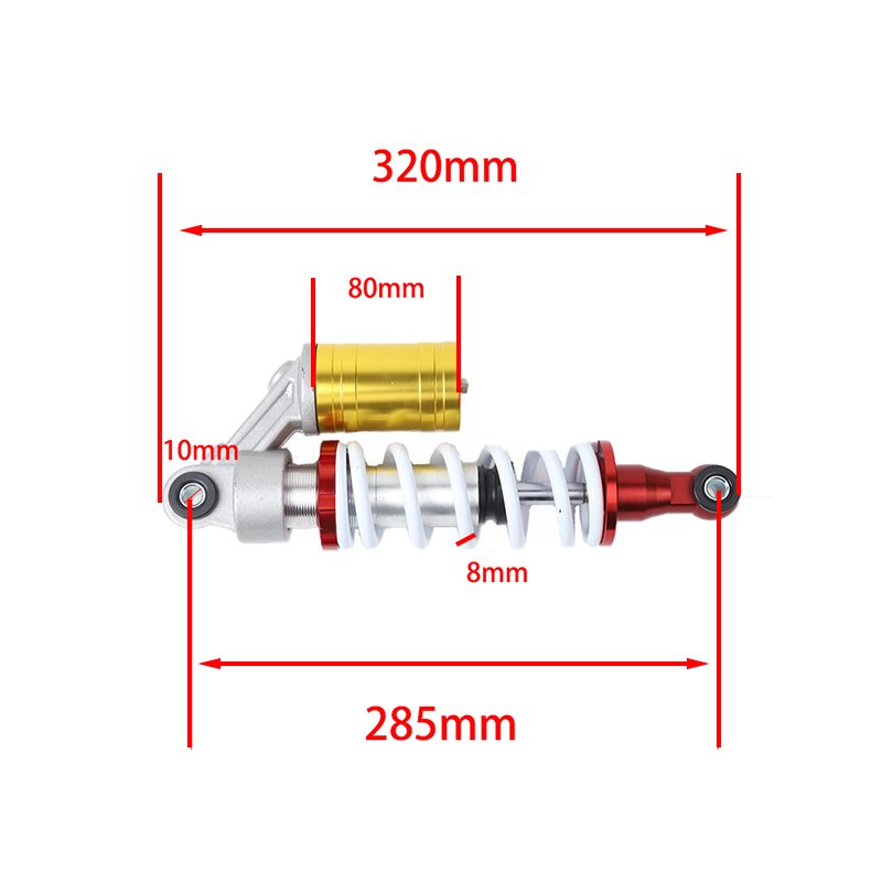 Factory-owned 285mm M10 Front Air Shock Absorber Rear Suspension 8mm Spring for Motorcycle Pit Dirt Bike Go Kart Buggy ATV UTV