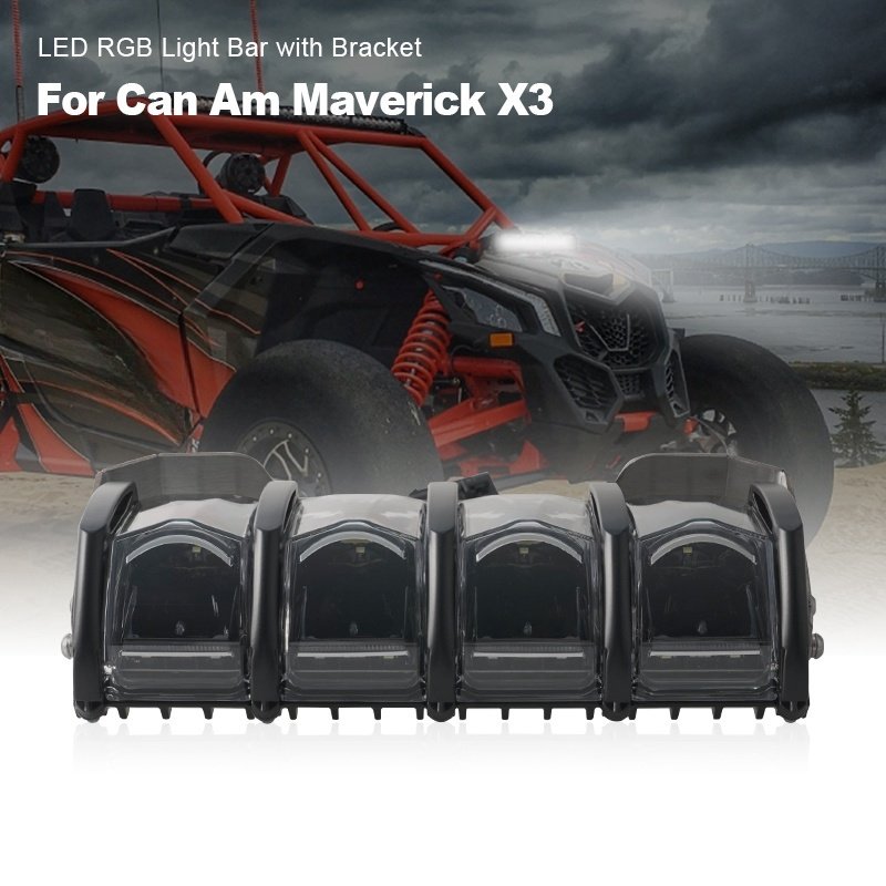 YongJin Black R-igid 210413 RGB LED Light Bar Utv Headlight for Can Am X3 Maverick XRS XDS
