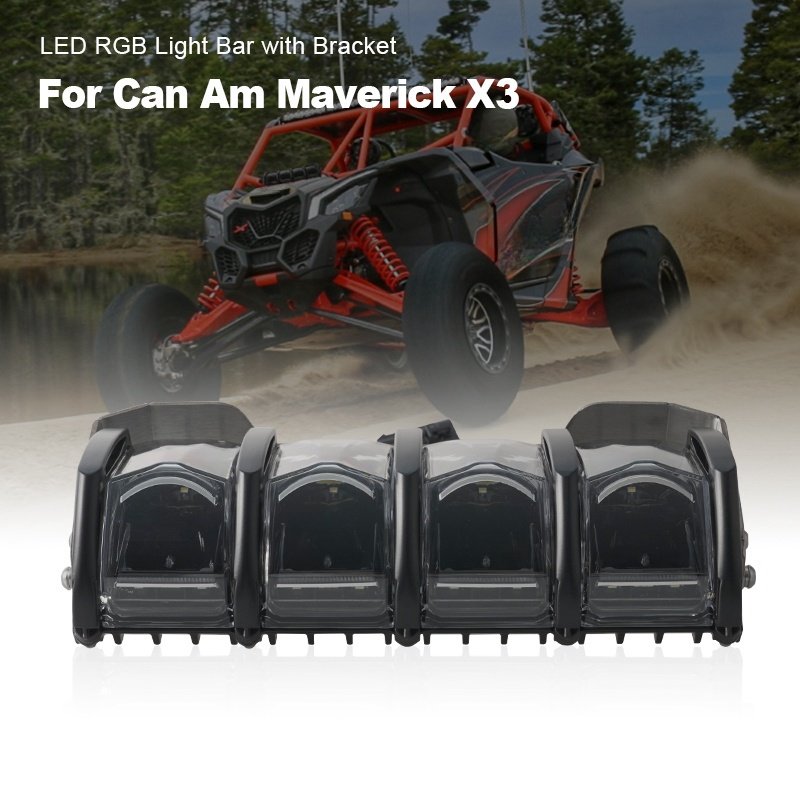 YongJin Black R-igid 210413 RGB LED Light Bar Utv Headlight for Can Am X3 Maverick XRS XDS