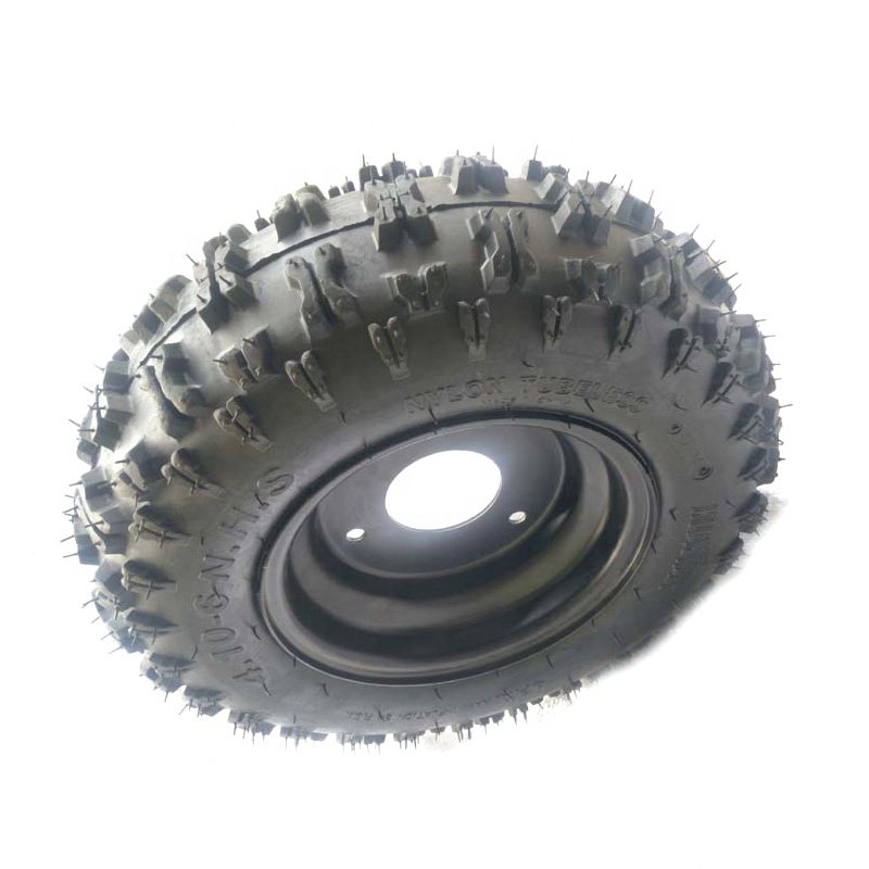 Size 4.10-6 Tire Tubeless With Hub Wheel Rims Suitable for Small Kart Atv Four-wheel Mower, Snow Blower