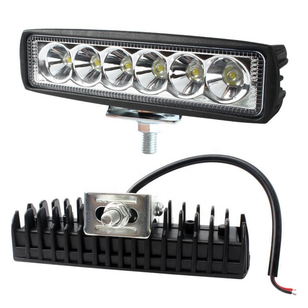 Car Led 18W Work Indicators Lighting Bar DC 12V 6500k for Motorcycle Offroad Tractor SUV ATV Auto Boat Truck Driving Fog Lamps