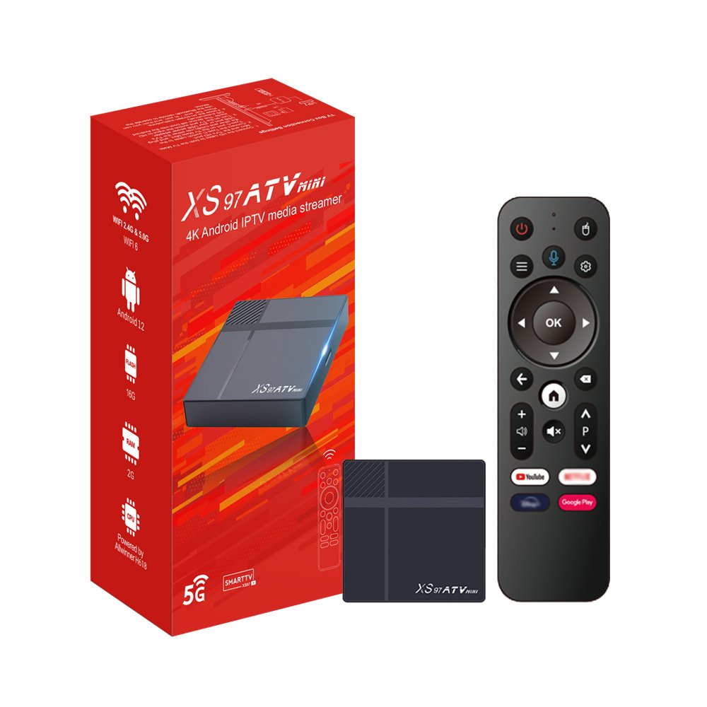 2024 XS97 ATV Mini Android TV Box High-Capacity G1 Google Assistant 2GB 16GB 4K Resolution Smart Features WiFi Support Hot Sale
