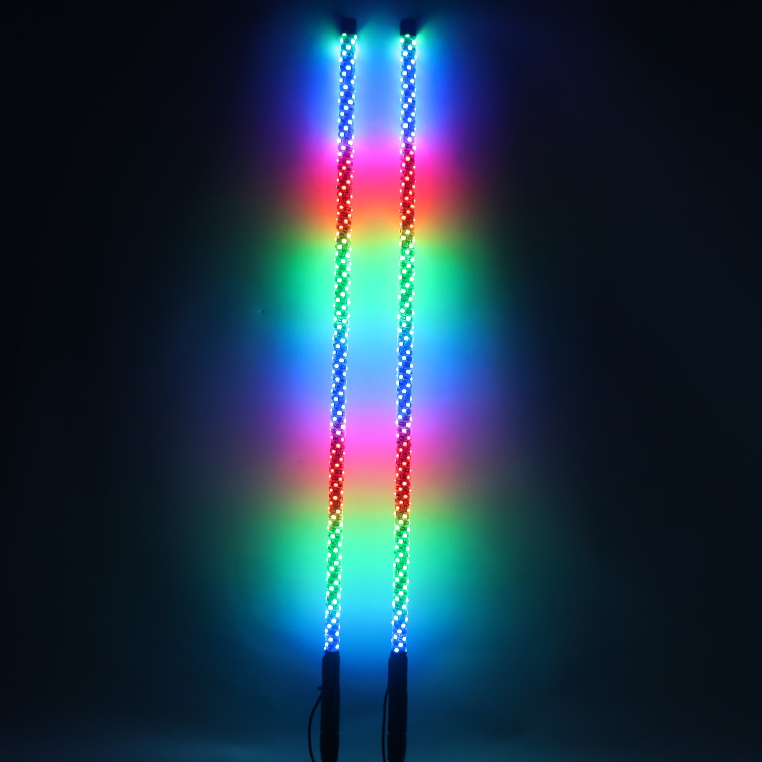 APP Remote Control 3ft 4ft 5ft Whip Light Antenna Flag LED Whip Lights for UTV Off- Road Vehicle ATV