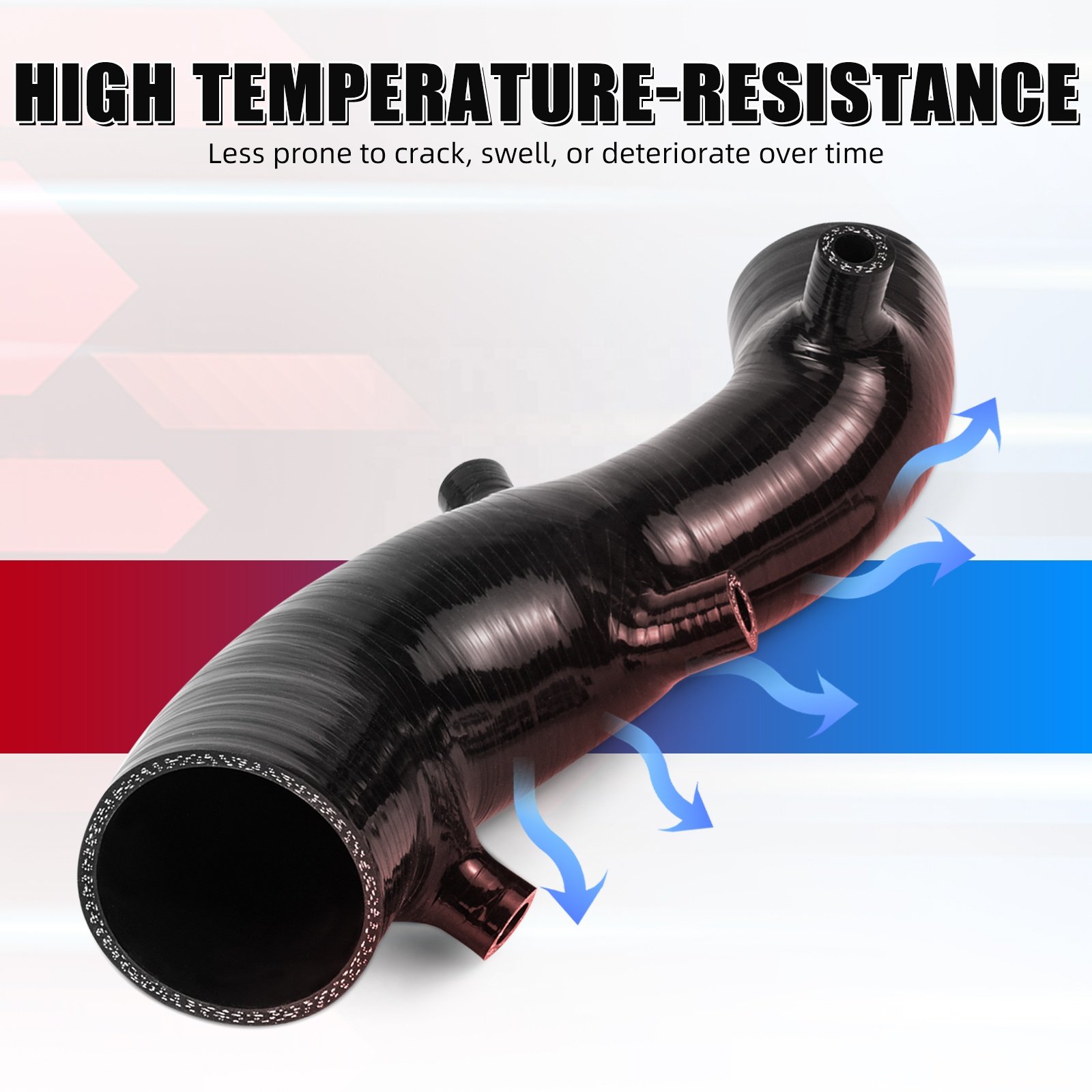 NiceCNC ATV Silicone Air Intake Hose for Yamaha Raptor 700 700R RSE 2009-2023 2024 2025 2LS-14453-00-00 Intake System