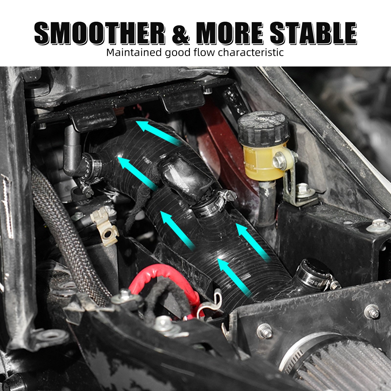 NiceCNC ATV Silicone Air Intake Hose for Yamaha Raptor 700 700R RSE 2009-2023 2024 2025 2LS-14453-00-00 Intake System