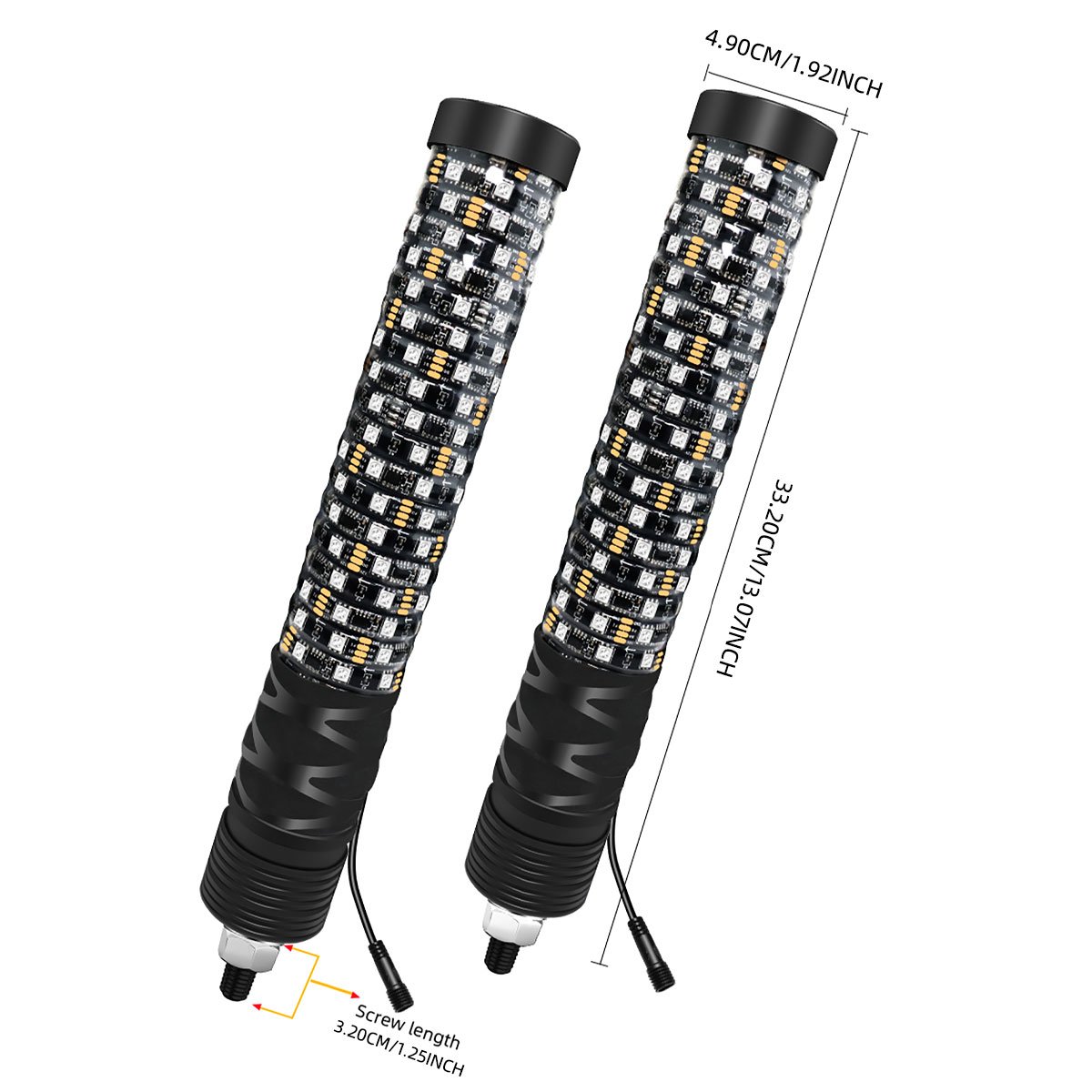 High Brightness Waterproof 1ft RGB App and Remote Control Fat Whip Light Polaris Atmosphere for ATV Off Road UTV Ambient Lights