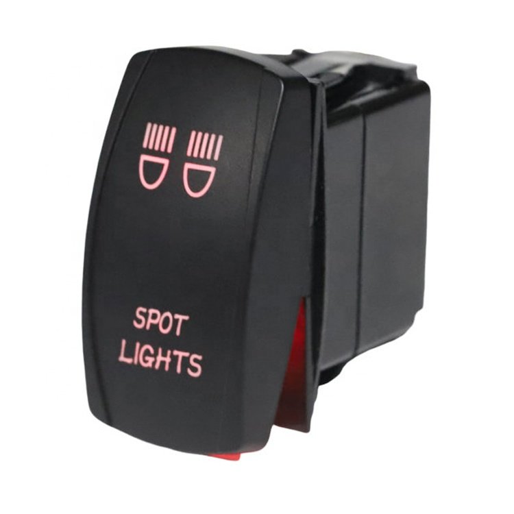 20A 12V on Off Lighted Laser SPST Lights Marine Blue LED Rocker Switch for Car Truck Boat ATV UTV