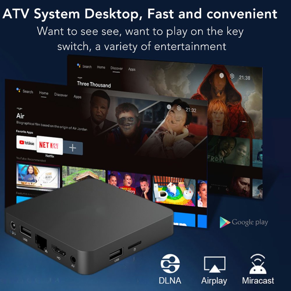 Cheap Allwinner H313 2g 16g Wifi google Assistant Bt Voice Remote 4k Smart Ott Certified Atv Android Tv Box 2024 Set-top Box