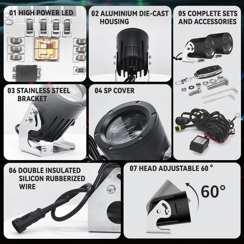 Customized Whipless Antenna Mining Buggy Side by Side Atv Fiber Optic Light Whip Rgbw Led Light bar
