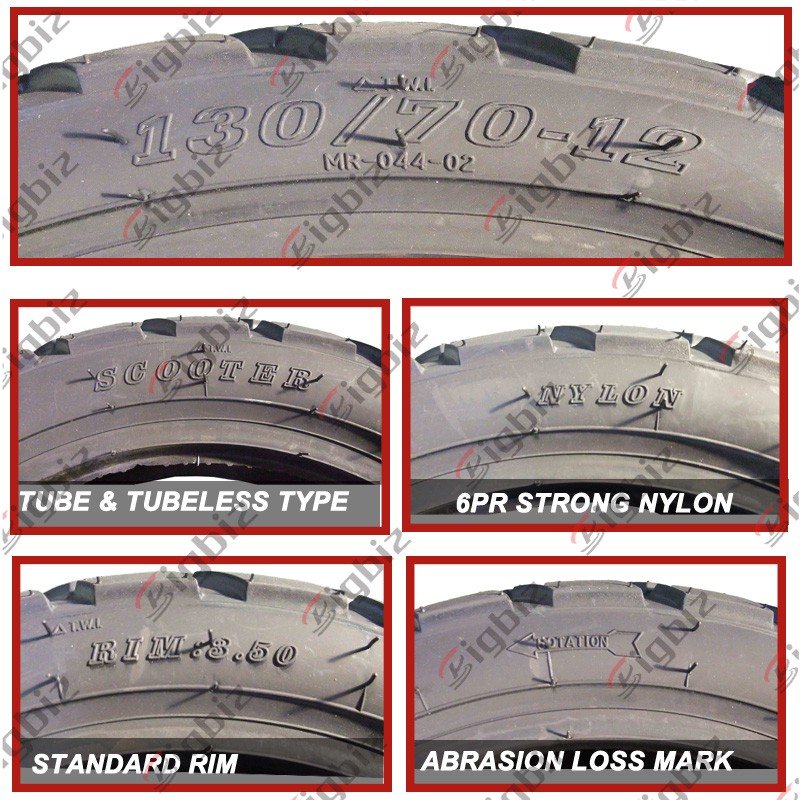 China Factory Motorcycle Tires Tubeless Four Tire Motorcycle 130/90-13