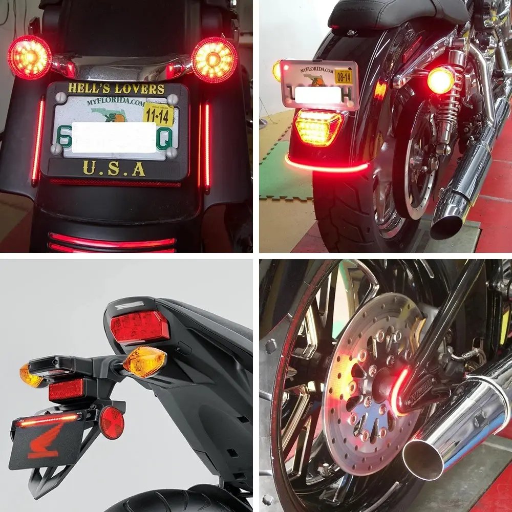 Universal DC 12V Led Strip 48LED Flexible Stop Driving Light Auto Motorcycle Turn Signal Brake Tail Strip for Car ATV Motorcycle